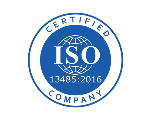 ISO 13485:2016 certified company badge for amniotic membrane allograft manufacturing